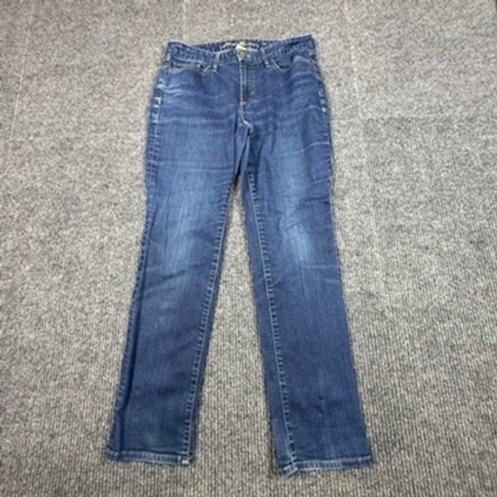 Eddie Bauer Curvy Fit Straight Leg Jeans Womens 10S Blue Denim EB424449-R-DRI